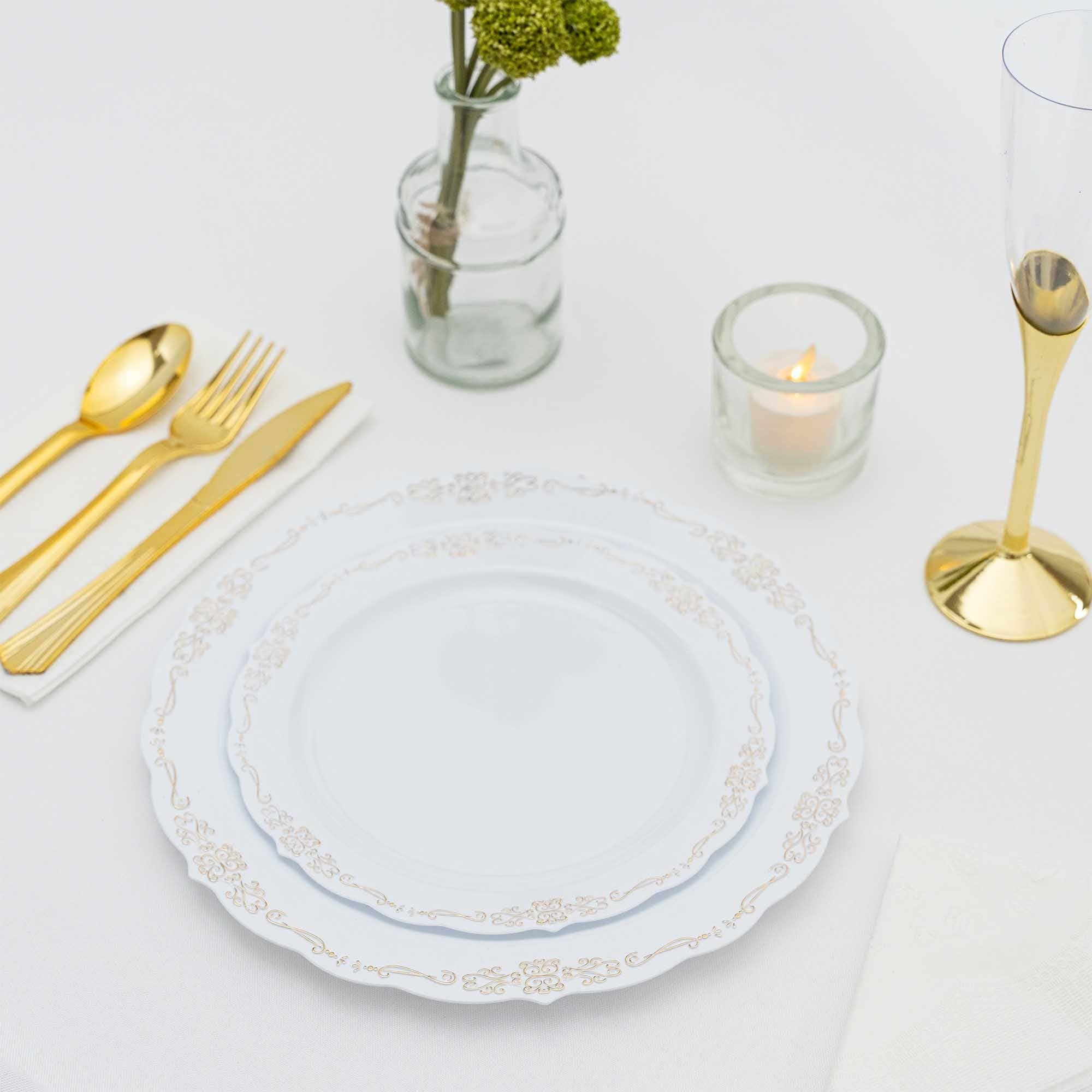 Portofino International Trading, USA - Wholesale Disposable Plate - Scalloped Edge Disposable Dinner Plate - White - Pack of 122