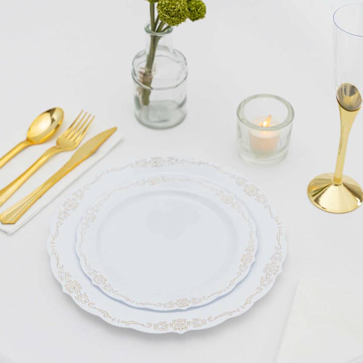 Portofino International Trading, USA - Wholesale Disposable Plate - Scalloped Edge Disposable Dinner Plate - White - Pack of 122