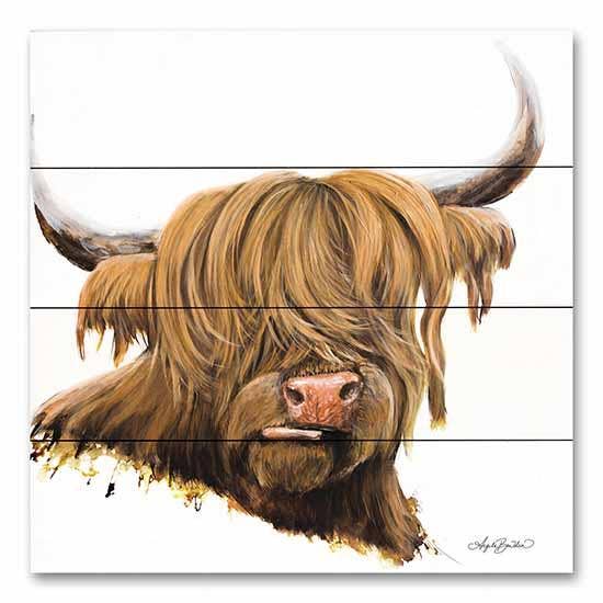 Sassy Coo Highland Cow 12x12 Wood Pallet Wall Art -AB160PAL for wholesale by Penny Lane Fine Art