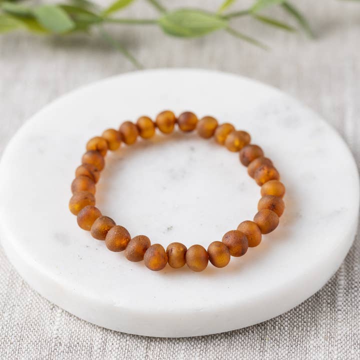 R.B. Amber Jewelry – wholesale Beaded bracelet – Adults | Raw Cognac Baltic Amber Bracelet