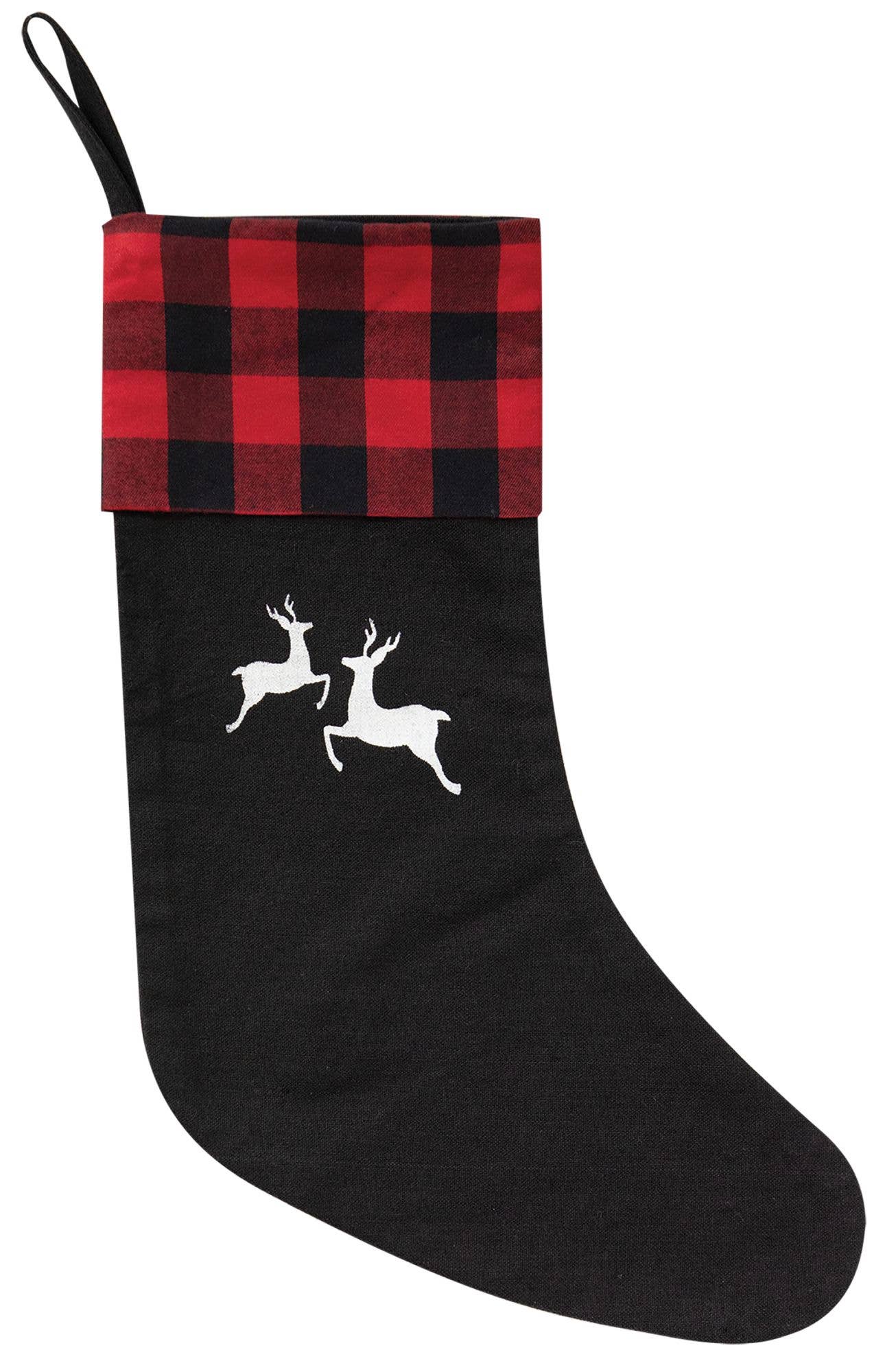 Col House Designs – Meias de época festiva por atacado – Meia de rena Red Buffalo Check0