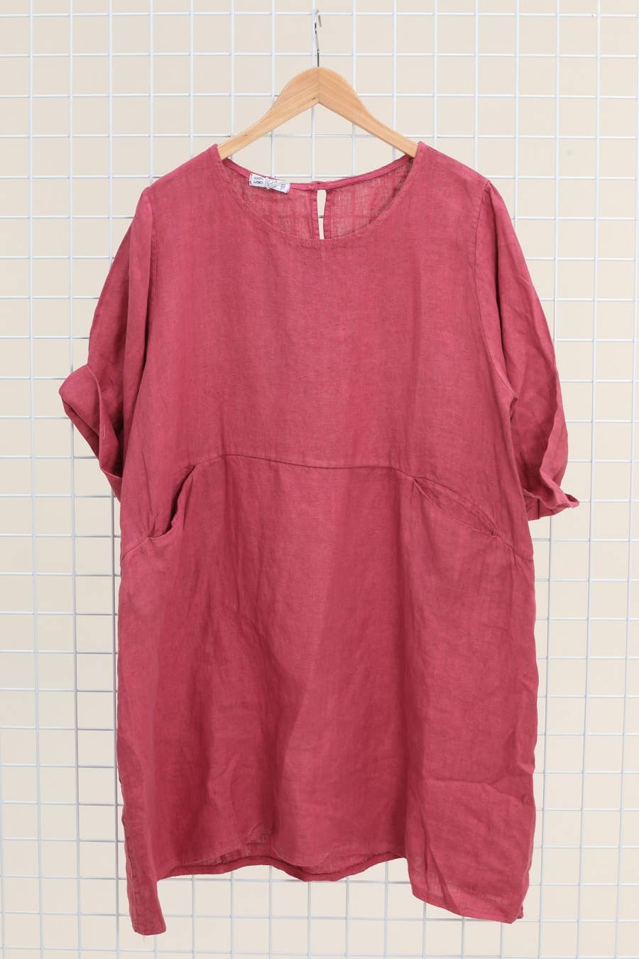 la maison des fibres naturelles – Engroshandel Kjole - Dame – Kort hørkjole med rund hals i 100 % hør 671955