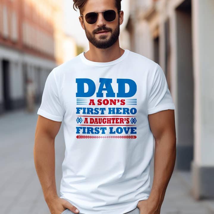 Fars dag Pappa First Hero First Love T-shirt för wholesale av Emogifts