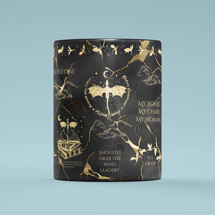 MagicMerchEmporium - Wholesale Coffee Mug - Fourth Wing Black & Gold Mug6
