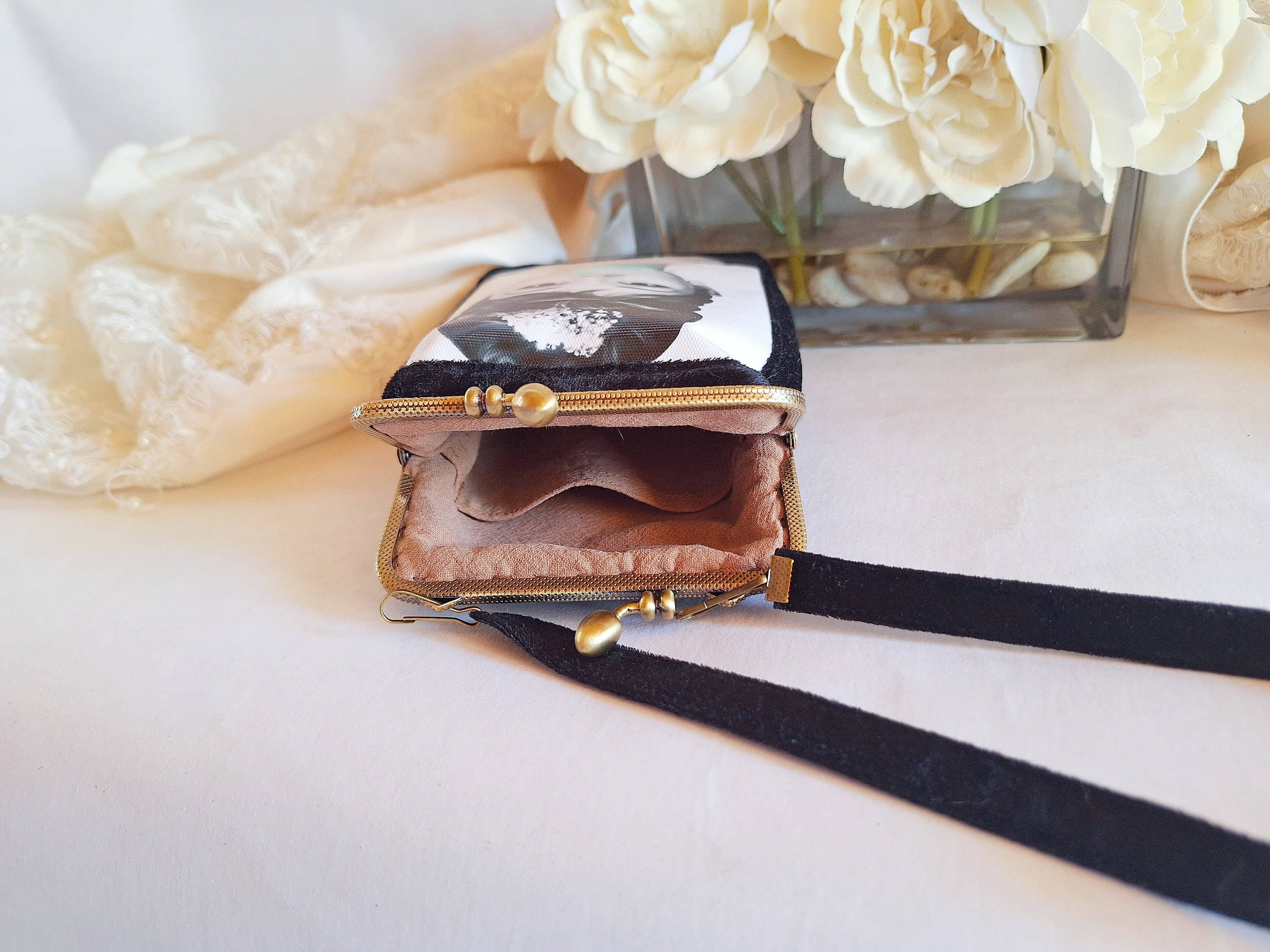 LeisTextileStudio - Wholesale Clutch Bag - Women's - Audrey Hepburn Bubblegum Velvet Phone Clutch Handbag2