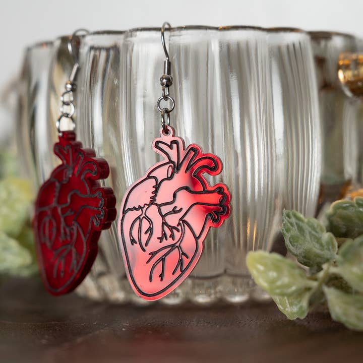 HoneyGlow Designs – Brincos de argola por atacado – Brincos anatômicos coração1