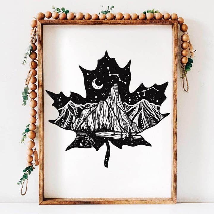 Maple Leaf Dark Print for wholesale by Mountain Mornings