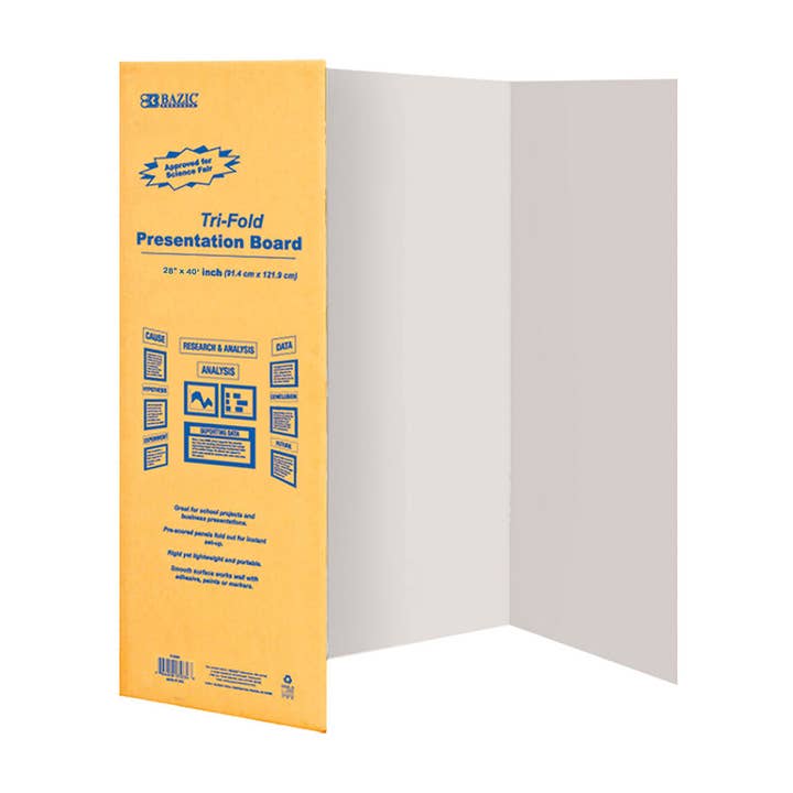 28" X 40" White Tri-Fold Corrugated Presentation Board for wholesale by Luna Office Supply - Everyday Essential