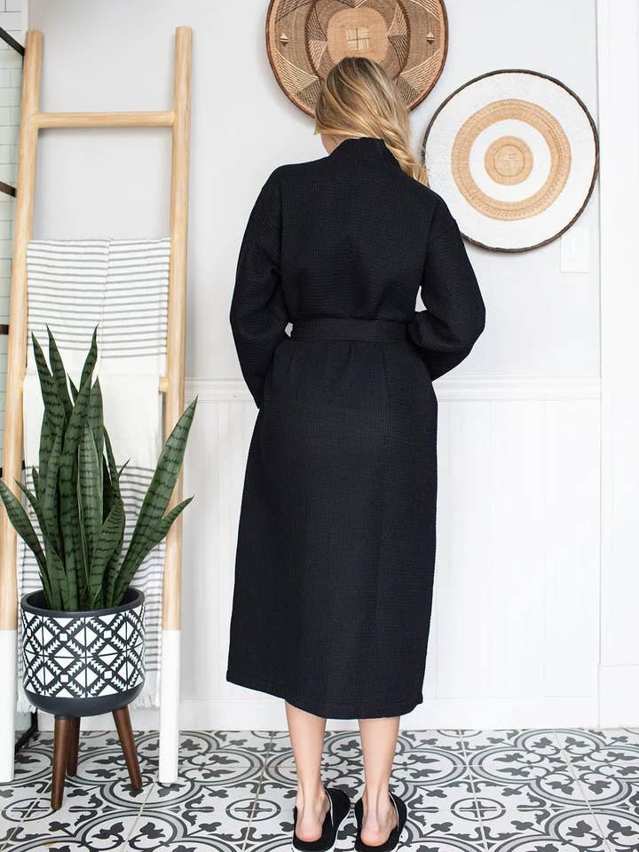 Lotus Linen - Wholesale Robe - Women's - Lightweight Cotton Waffle Robe for Women- SPA Bathrobe10