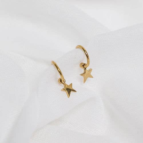 Mini Star Huggy Charm Hoops for wholesale by Smoke and Ash