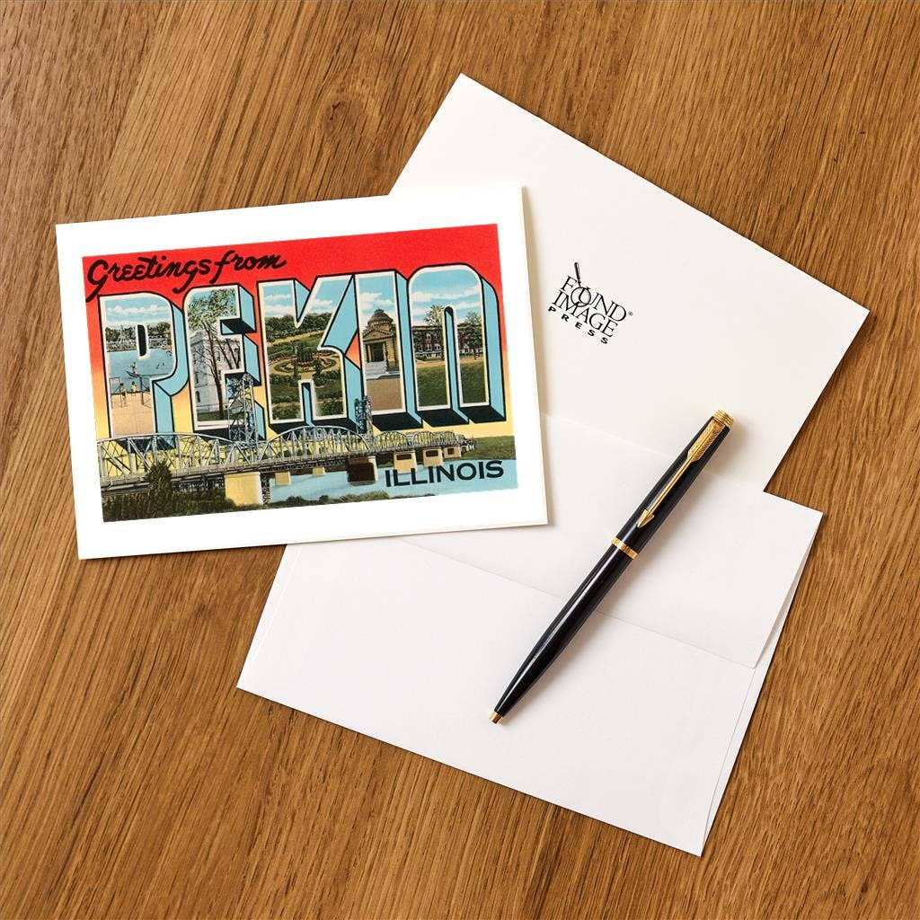 Found Image Press - Wholesale Stationery/Notecard Set - Greeting Card IL-160 Greetings from Pekin, Illinois1