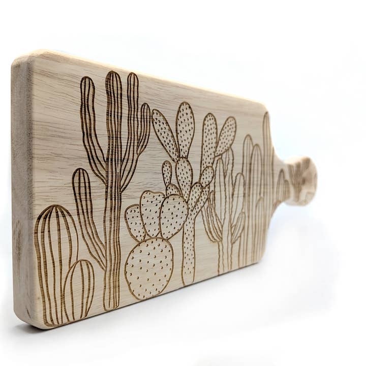 SOUTHWEST DESERT FLORA Laser Engraved Wood Cutting Boards for wholesale by LumEngrave