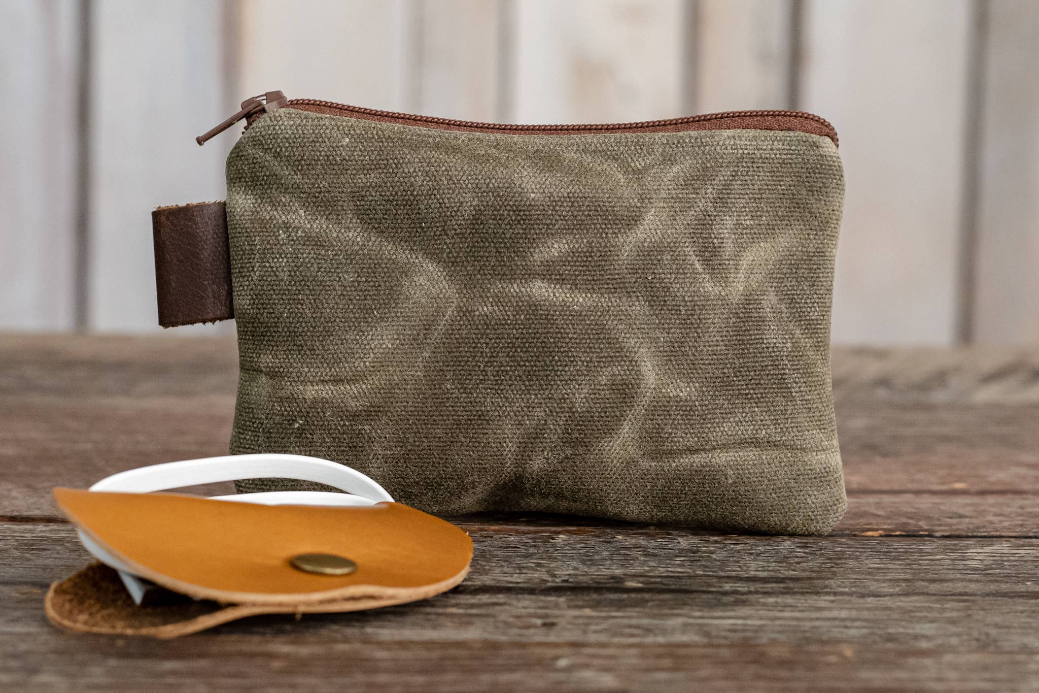 In Blue Handmade - Wholesale Pouch - Unisex - Small Handmade Waxed Canvas Zipper Pouch8