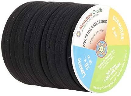 Mandala Crafts - Wholesale Craft Supplies - Mandala Crafts Soft Elastic Cord from Spandex Nylon Fabric for Jewelry Making, Sewing, and Crafting21