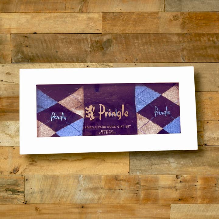 Pringle of Scotland women's socks gift box, pack of 3 for wholesale by Pringle of Scotland