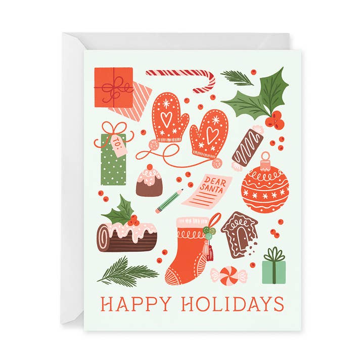 My Favorite Things Holiday Card for wholesale by Paper Raven Co.