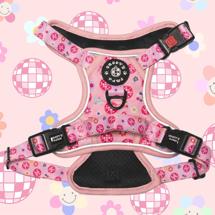Grip & Groove Harness - Peace, Love & Disco for wholesale by Groovy Paws