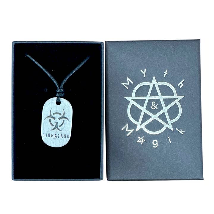 Myth & Magik - Silver Jewellery Cavern Wholesale - Wholesale Pendant/Charm Necklace - Biohazard Street Gear Gothic Punk Pewter Necklace (USA-DDP)2