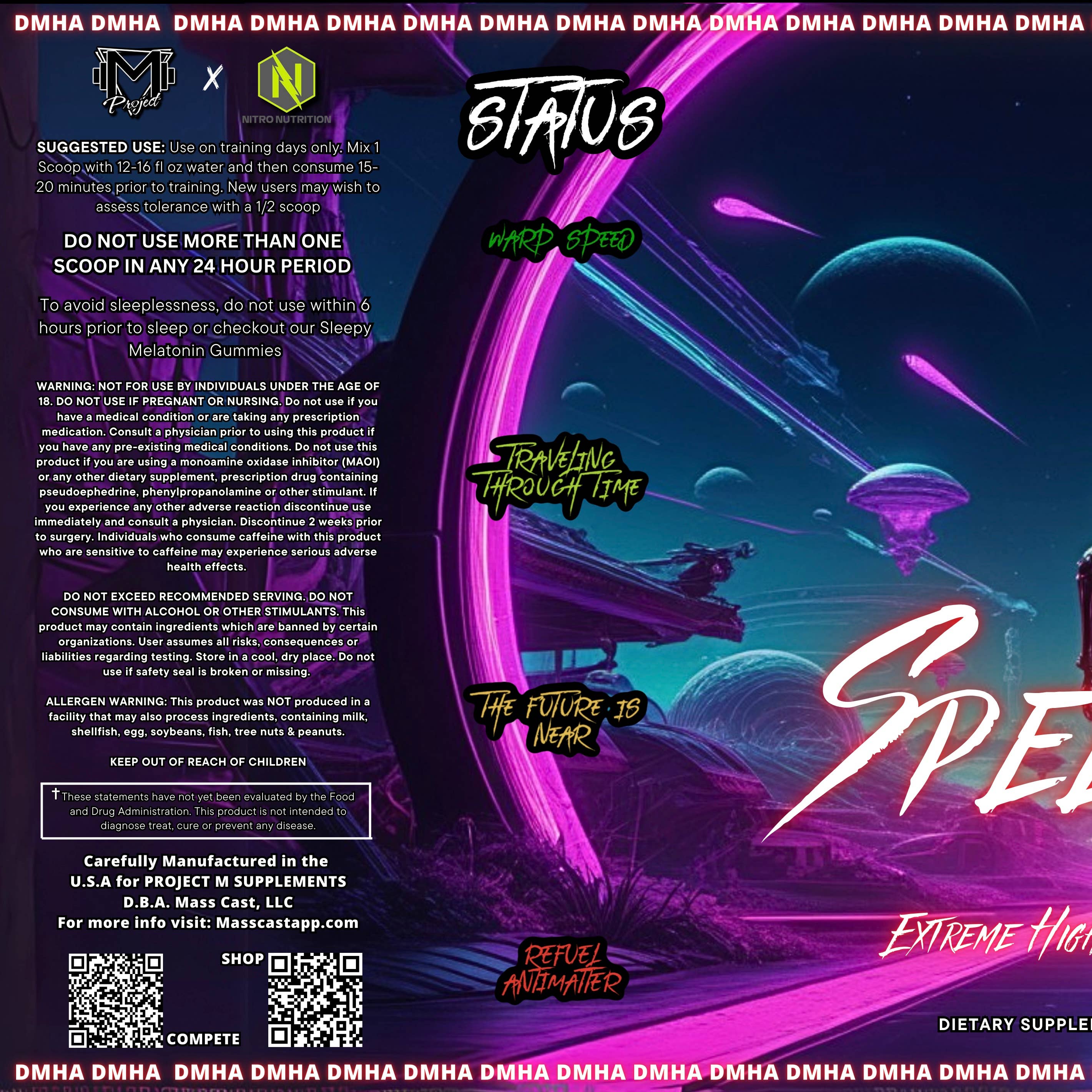 Mass Cast, LLC - Wholesale Oral Supplement/Vitamin - Speed Force Extreme Pump Mid Stim Pre-Workout by Project M9