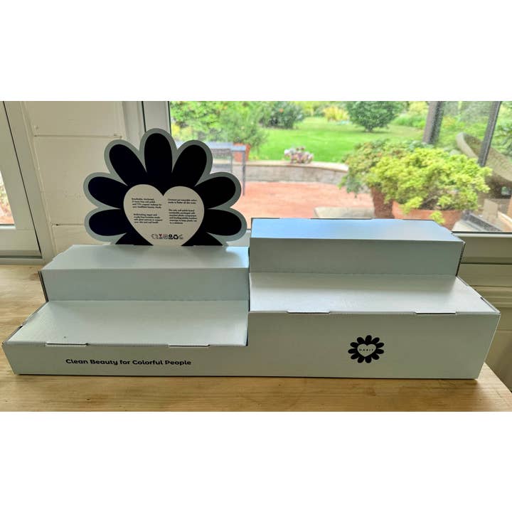 Habit Cosmetics - Wholesale Retailer Display - Beauty & Wellness - Corrugated Cardboard 2-Tier Display Unit