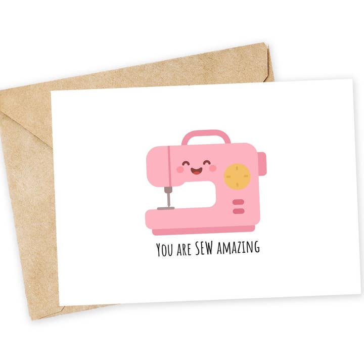 Cartão de Saudação de Máquina de Costura para Artesãos e Costureiras por atacado de Chewy Lemon Studio