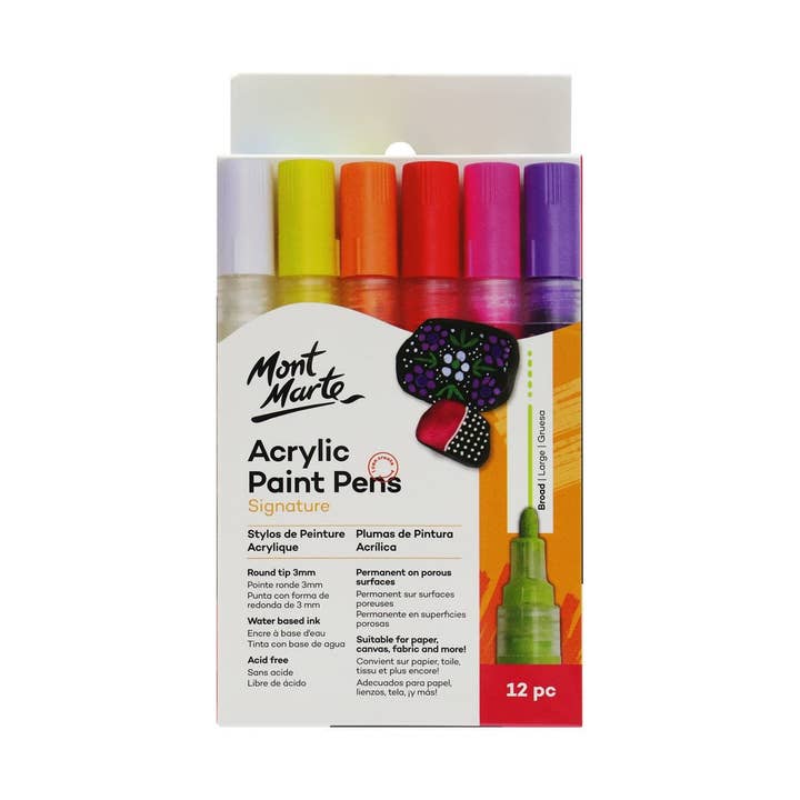 Acrylic Paint Pens Signature Broad Tip 3mm (0.12in) 12pc for wholesale by Mont Marte Usa, Inc.