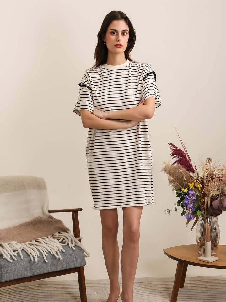 Black 31898 STRIPED DRESS for wholesale on Faire0