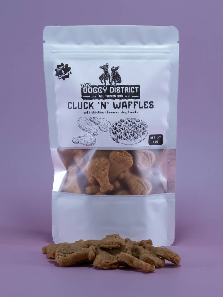 Cluck N' Waffles Soft Dog Treats for wholesale by The Doggy District