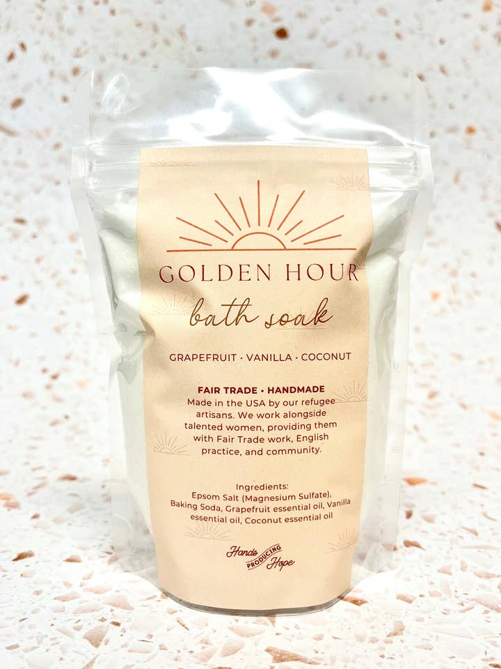 Golden Hour Bath Soak - Refugee Made - All Natural for wholesale by Hands Producing Hope