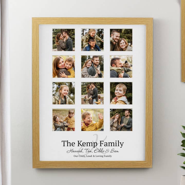 Simply Canvas Art – wholesale Picture frame – Personalised Family Oak Multi Photo Frame0