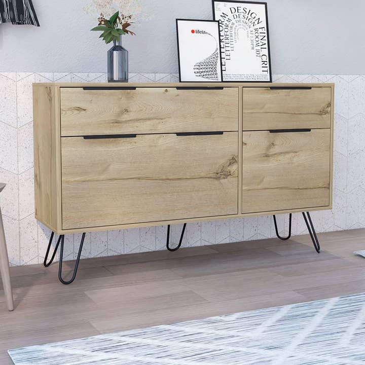 Augusta Double Dresser Light Oak for wholesale by TUHOME FURNITURE