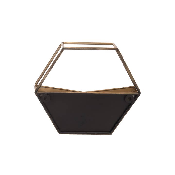 Foreside Home & Garden - Wholesale Plant Pot - SALE - Bronze Geometric Metal Wall Planter Pot2