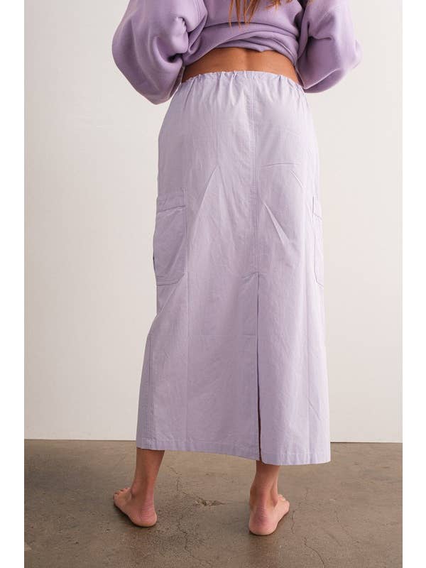 LAVENDER PS17127 - Ariah Cargo Maxi Skirt for wholesale on Faire