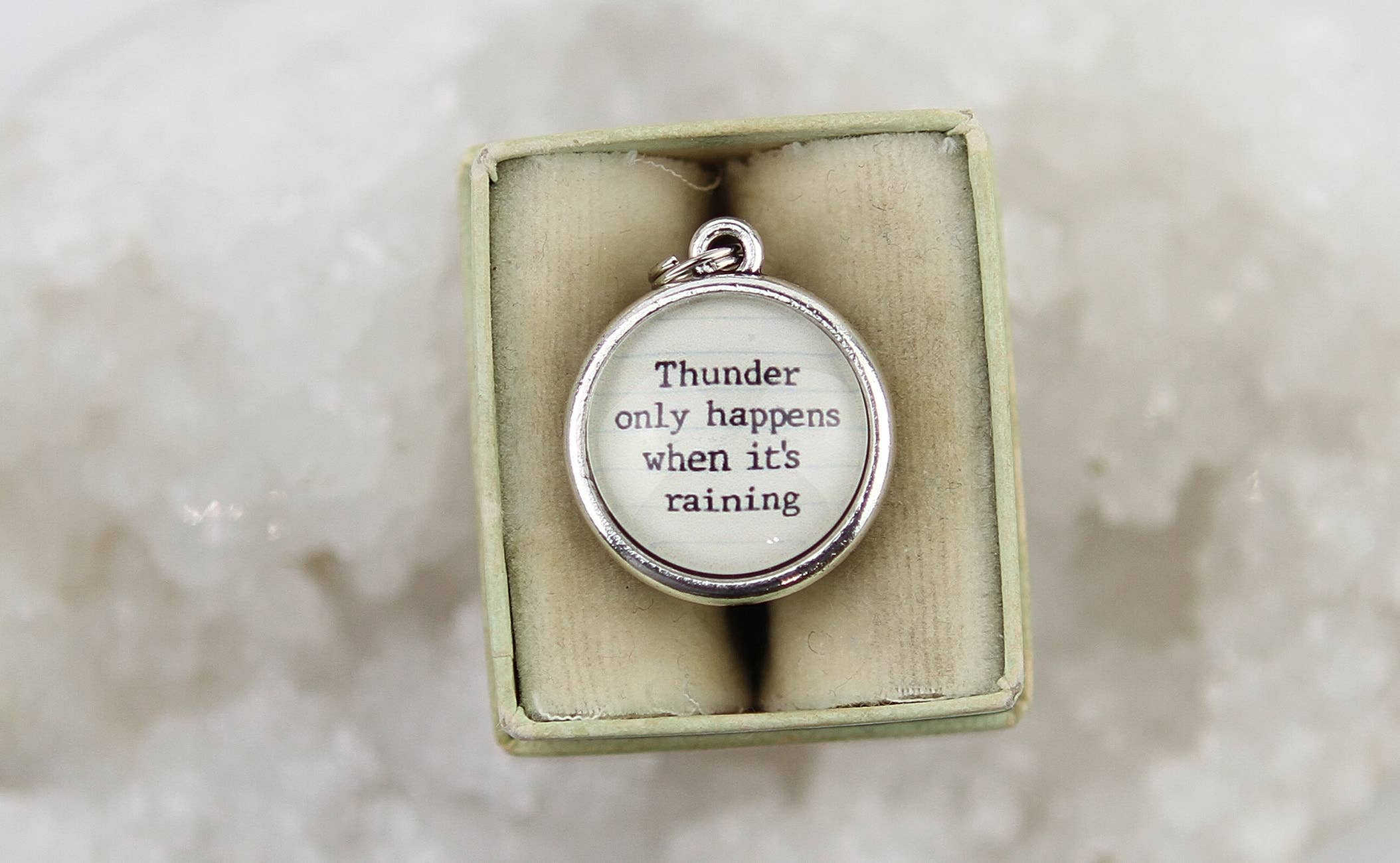 Jennifer Dahl Designs LLC - Wholesale Pendant/Charm Necklace - Thunder When It's Raining XO Lyric Double Sided Round Charm1