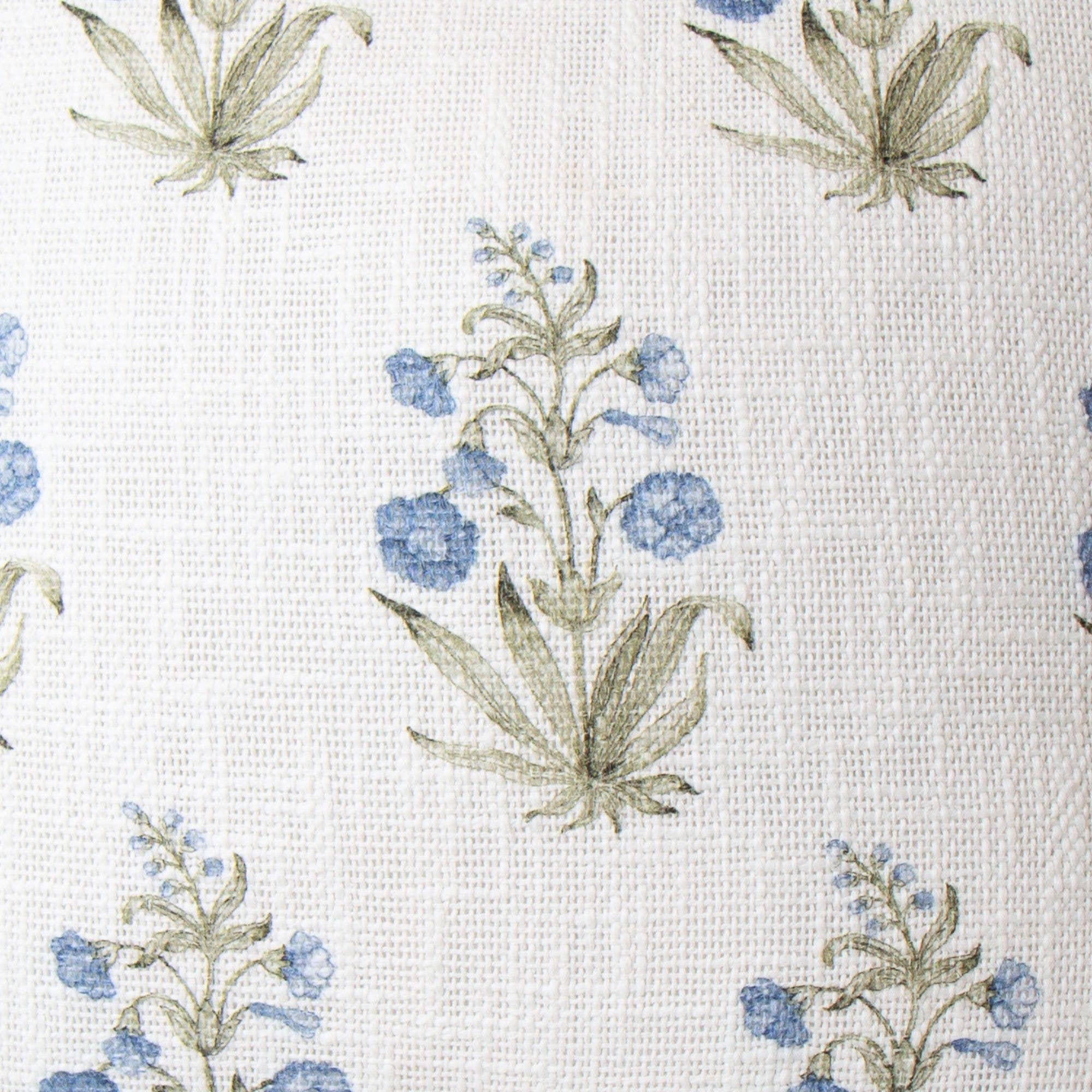 Tajik  Home  LLC - Wholesale Throw Pillow Cover - Lucie Blue Floral Block Print Pillow Cover- Decorative4