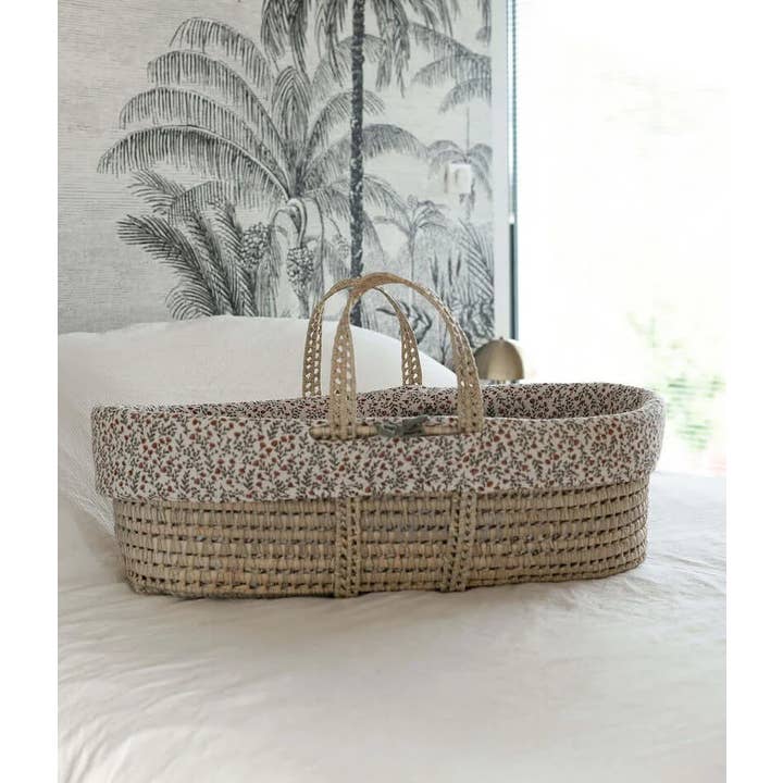 Manufacture des bébés français - Wholesale Bassinet - Baby - Madeleine bassinet cover green floral6