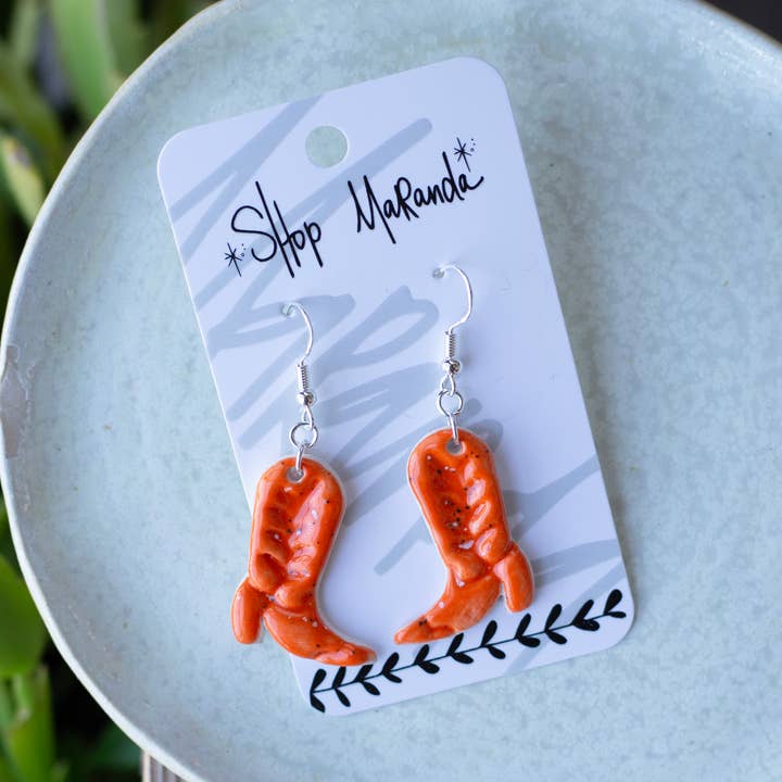 Os Brincos Maleena Boot em Laranja Varsity por atacado de Shop Maranda