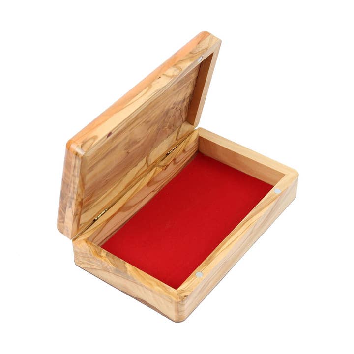 Holyland Artisans – wholesale Smyckeskrin och organisatörer – Olivträdlåda_ Enkel Stor Rektangulär0