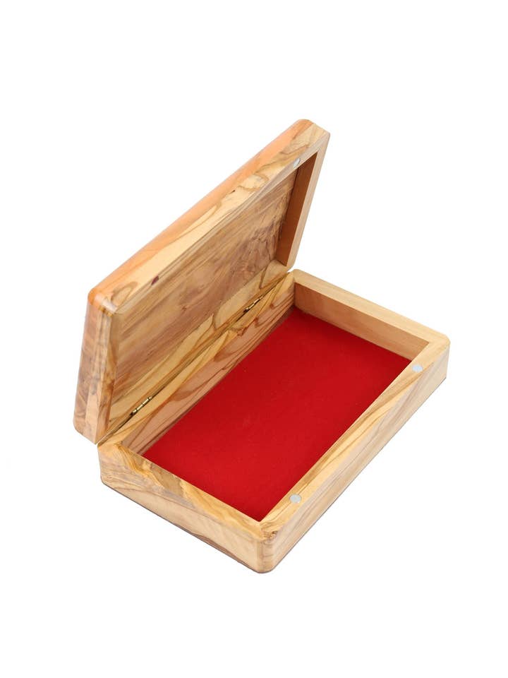 Olive Wood Box_ Plain Large Rectangular for wholesale by Holyland Artisans