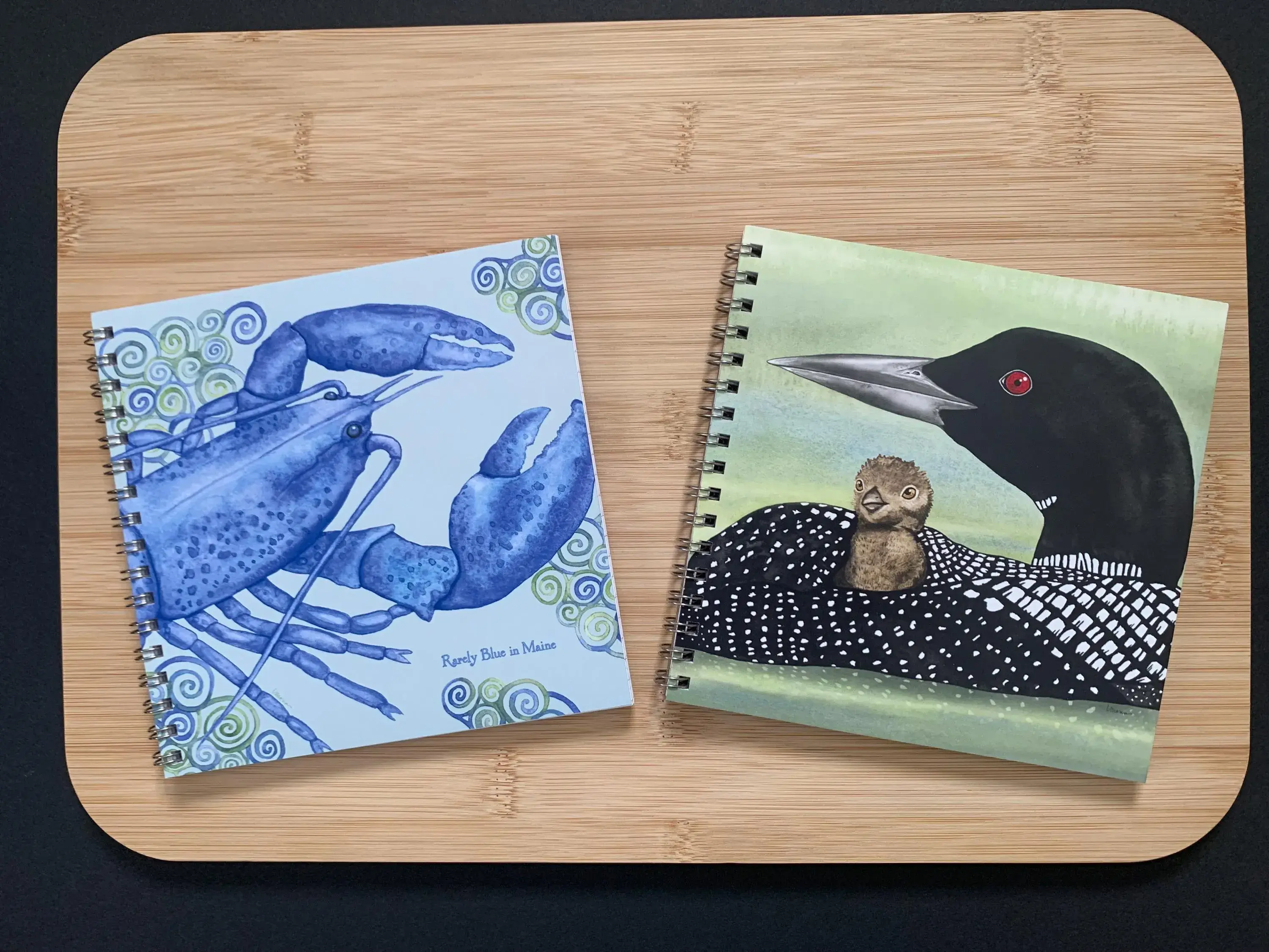 Firefly Sky Design - Wholesale Notebook - Loon and Chick 6" x 6" Watercolor Art Lined Notebook3