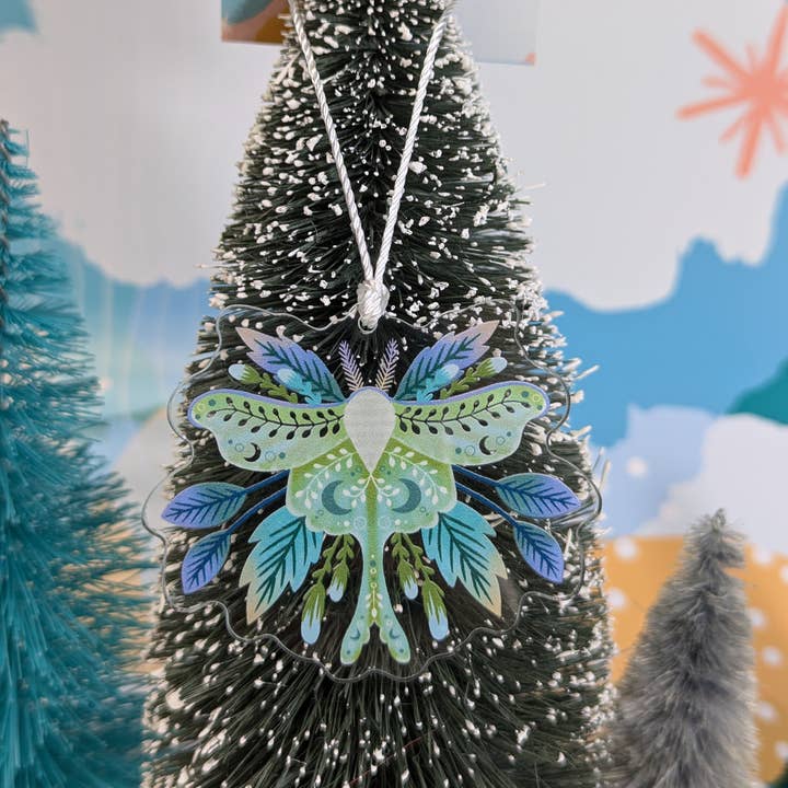 Paper Pattern Silk - Wholesale Ornament - Luna Moth Christmas Tree Ornament, Floral Nature Gift0