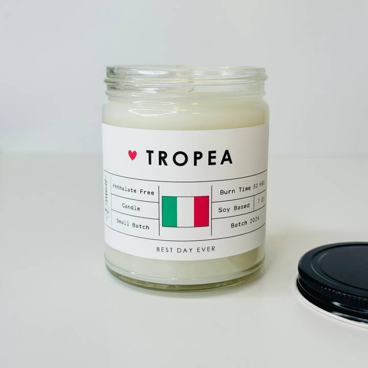 White Tropea, Italy Candle for wholesale on Faire1