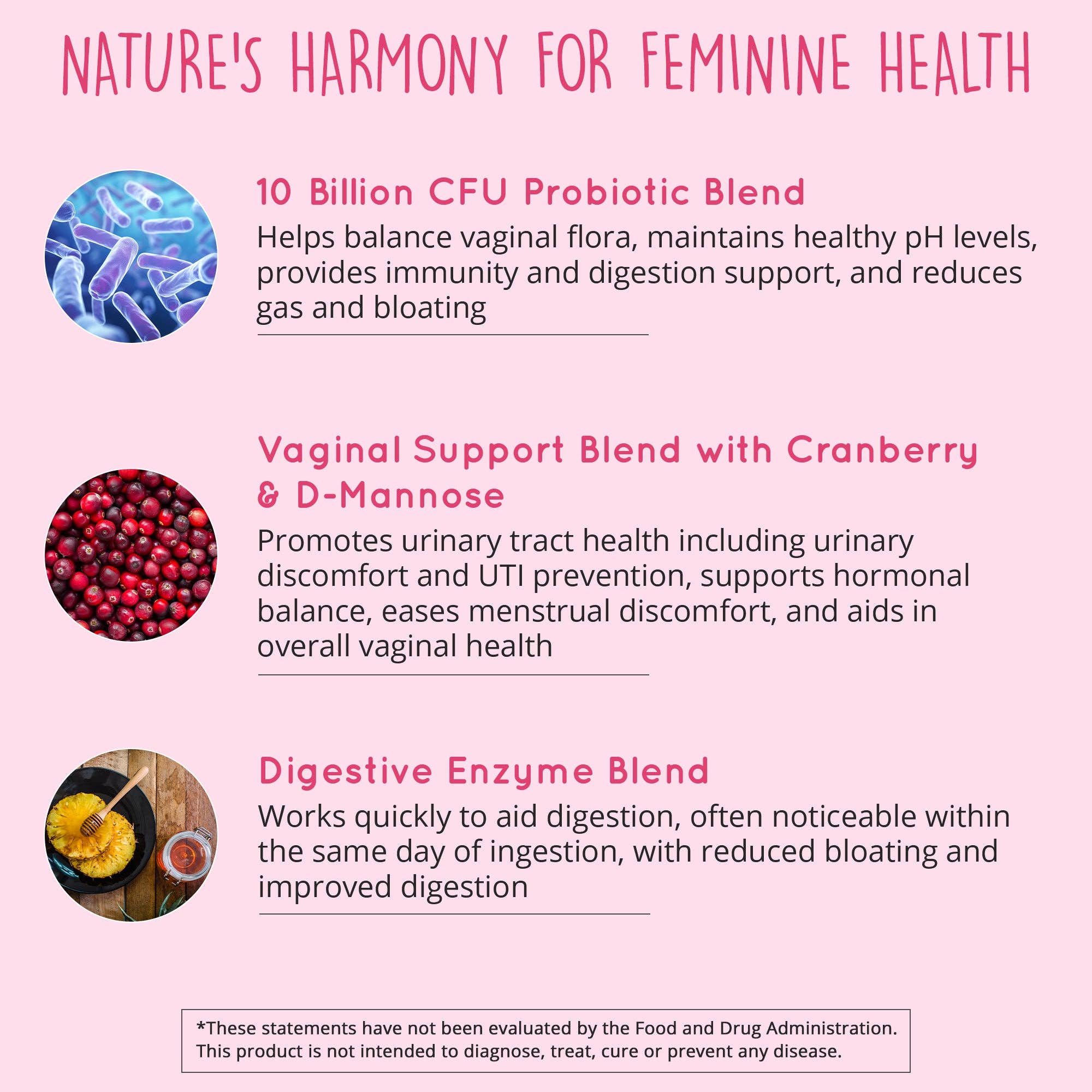 Happy Healthy Hippie - Wholesale Oral Supplement/Vitamin - Vaginal Probiotic Supplement for Women + Cranberry 3