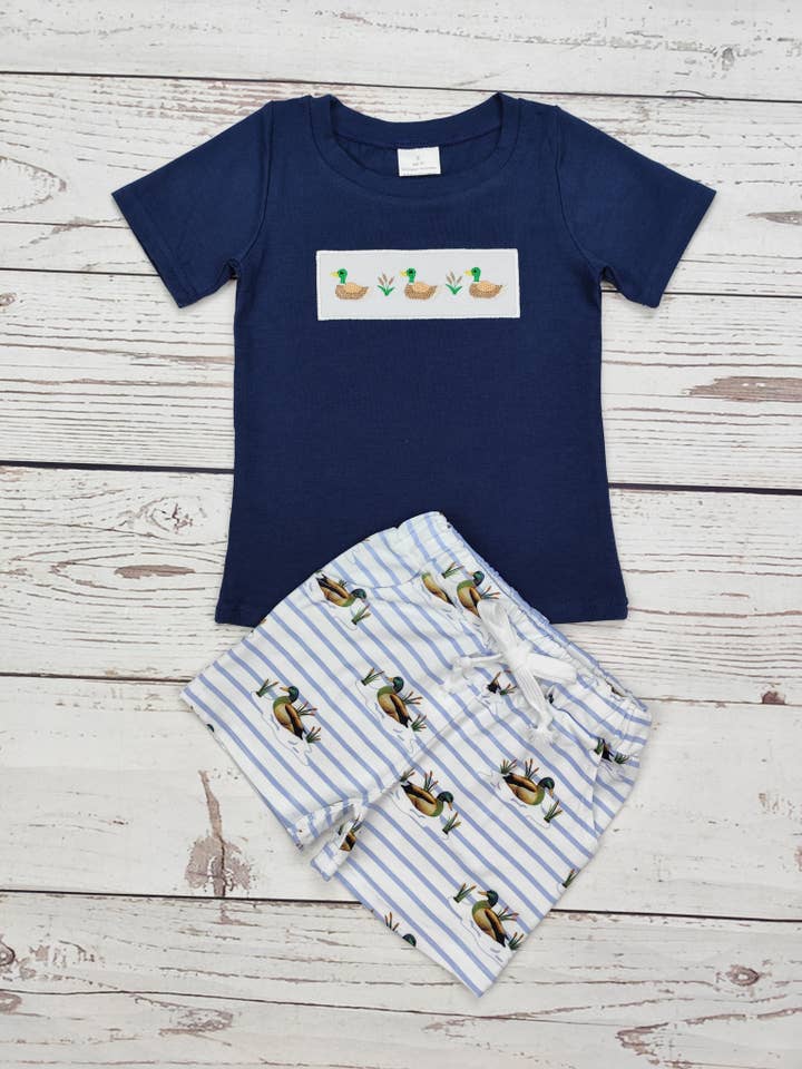 sassy kids palace - Wholesale Top & Short Set - Kids - Boys Duck Appliqué Top Shorts Outfits