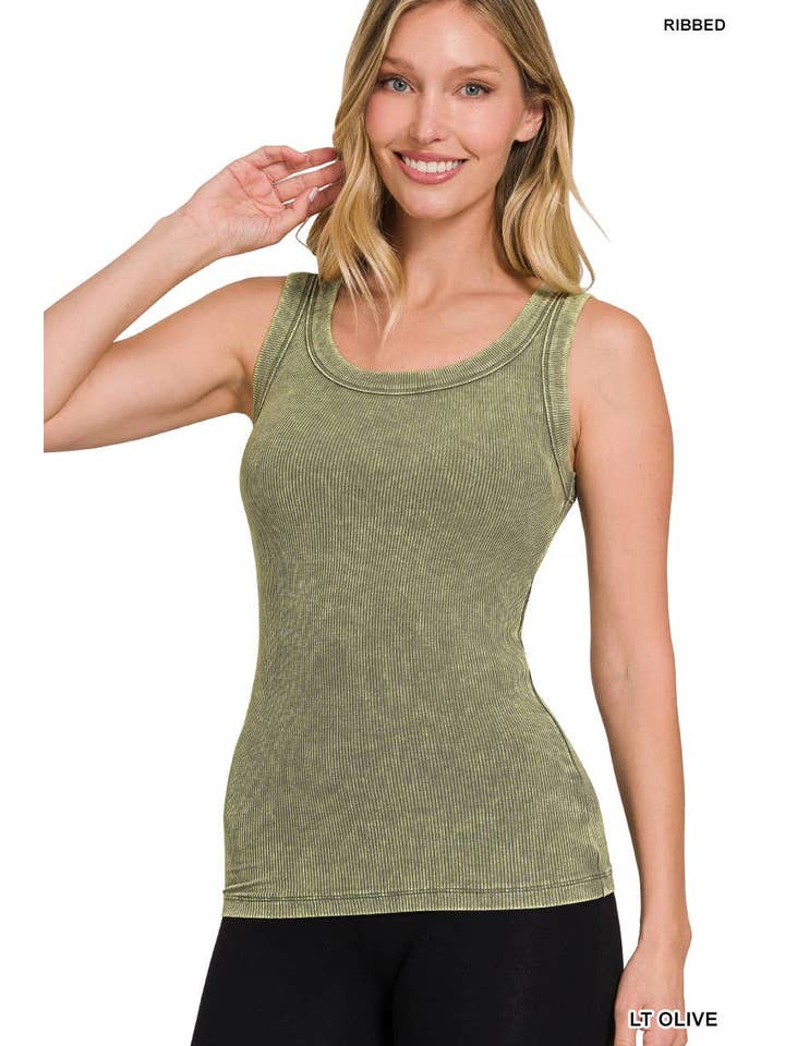 Vanilla Monkey - Wholesale Tank Top - Women's - Washed Ribbed Scoop Neck Tank Top2