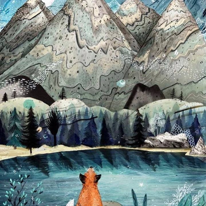 NIGHT LAKE//Impressão assinada por atacado de Sandra Dieckmann