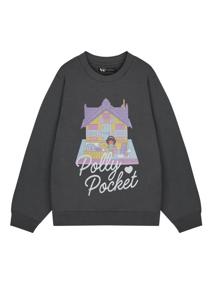 Polly Pocket Womens Grey Doll House Sweatshirt for wholesale by Vanilla Underground