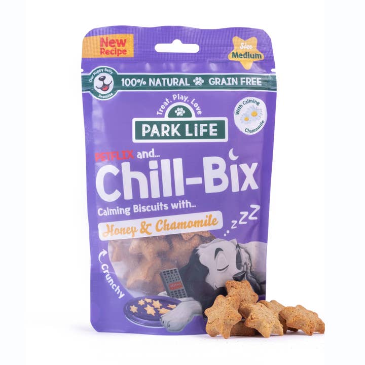 PARK LiFE – wholesale Kex - Hund – Chill Bix Calming Dog Kex Honung & Kamomill 100g Påse6