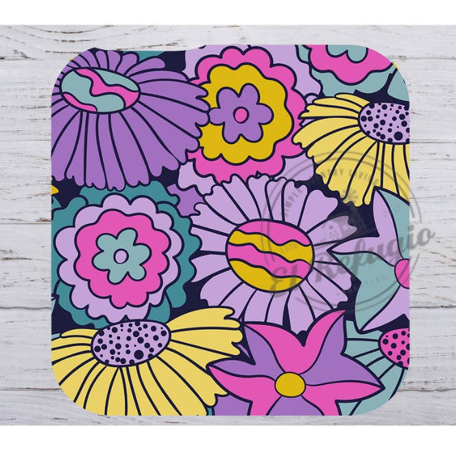 Tapis de souris Groovy Flowers pour la vente par El Refugio Homestead