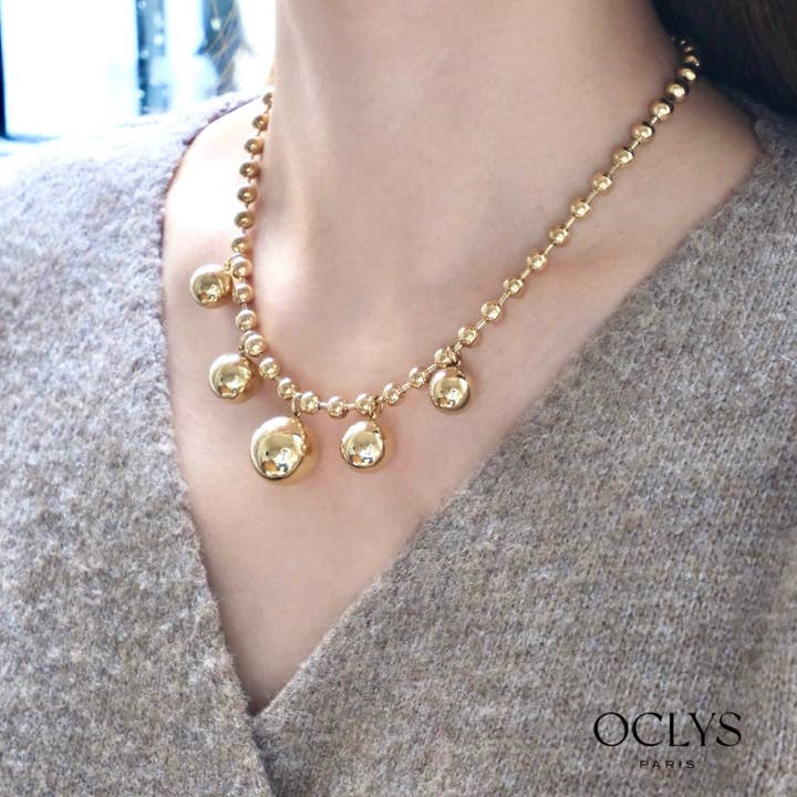 Stainless steel ball necklace Bolina for wholesale by Oclys